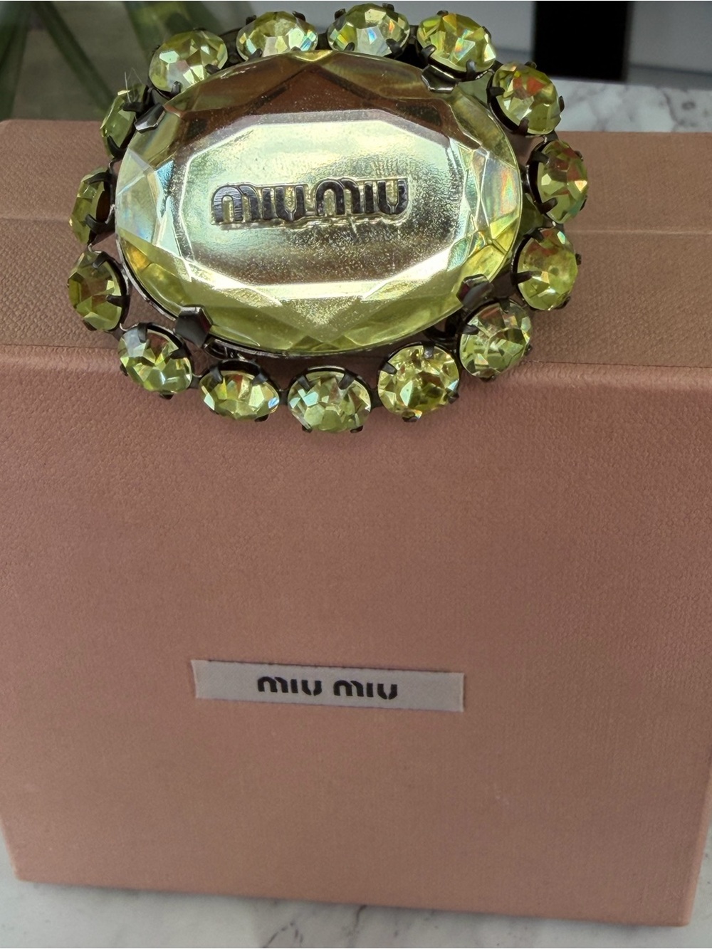 Miu Miu Lime Crystal Statement bracelet - Picture 3 of 6